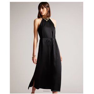 NEW Ted Baker Roxieyy Halterneck Midaxi Dress Black XS